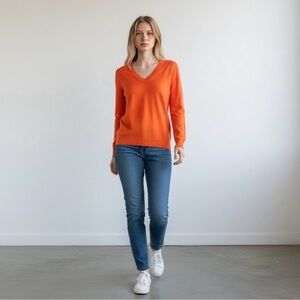 Banana Republic Orange V-Neck Sweater